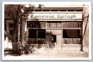 RPPC Tombstone Epitaph Original Office Building Tombstone AZ Postcard R25