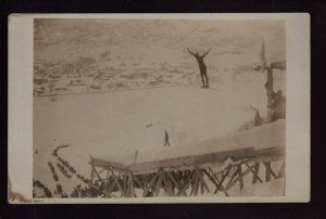 Steamboat Springs COLORADO RPPC c1910 SKI JUMP TOURNAMENT Skiing Jumping BIG AIR