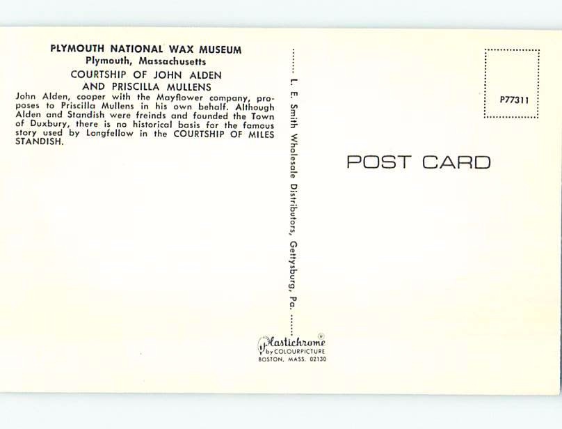 Unused Pre1980 NATIONAL WAX MUSEUM Plymouth Massachusetts MA ho9380