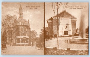 1940 Dover Delaware Postcard Hotel Richardson Wilmington Trust Company Multiview