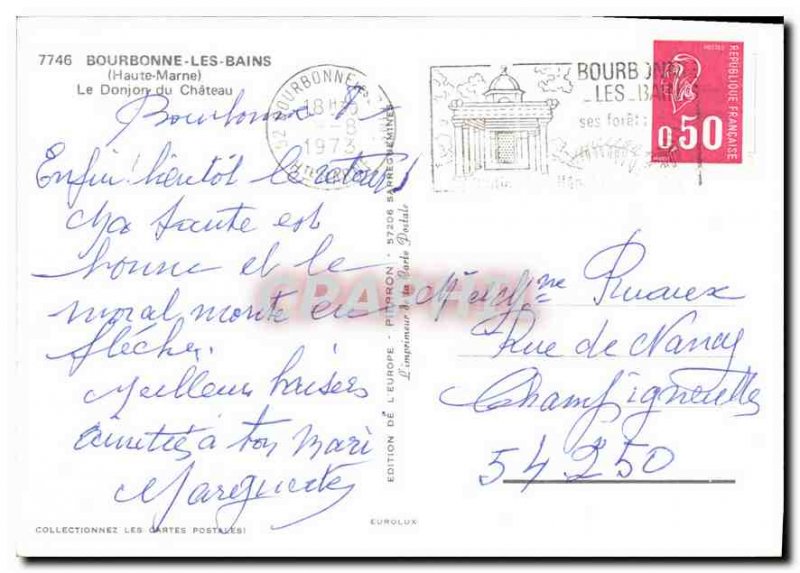 Modern Postcard Bourbonne les Bains Haute Marne Le Chateau du Donjon