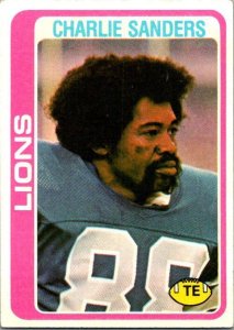 1978 Topps Football Card Charlie Sanders Detroit Lions sk7318