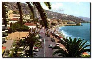 Old Postcard Menton The Promenade The View Beach to I & # 39Italie