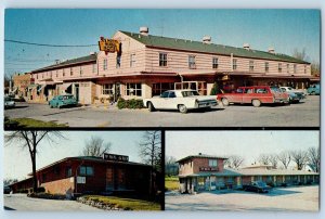 c1950 McNeal Hi-way Hotel-Motels Multiview Classic Car Des Moines Iowa Postcard