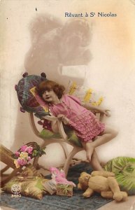 Tinted Children with Teddy Bears Postcard
