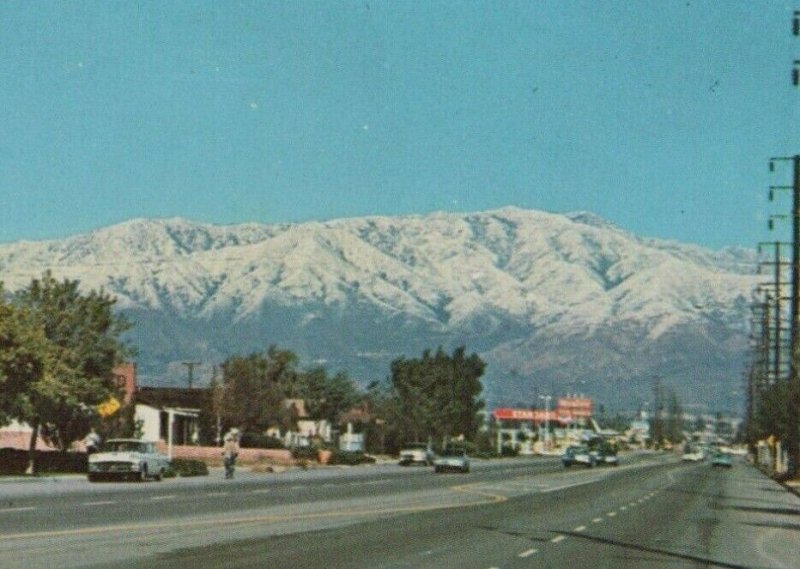 Greetings Montclair CA Central Ave Bonita St Mt Baldy California postcard H160 