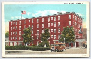 1935 Hotel Moore Indiana Pennsylvania Historic Building Landmark Posted Postcard