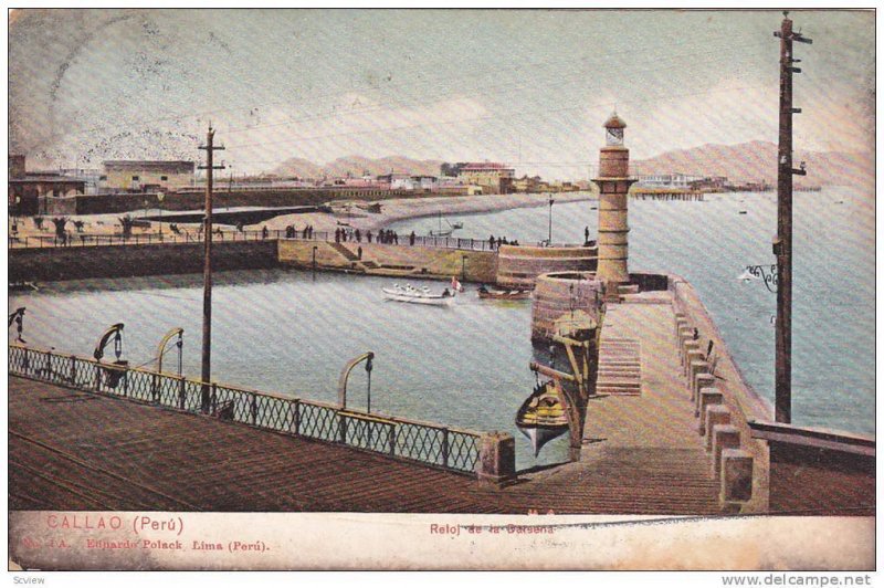 Reloj De La Darsena, Boats, Callao, Peru, PU-1908