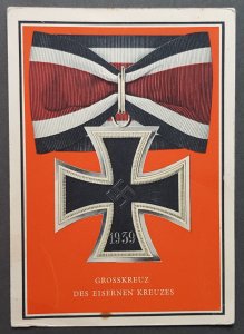 THIRD 3rd REICH ORIGINAL CARD WW2 WEHRMACHT GRAND CROSS OF THE IRON CROSS