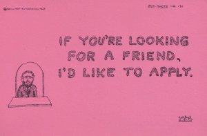 Can I Be Your Friend Application Form Friendship 1960s Comic Postcard