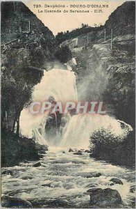 Old Postcard Dauphine town of Oisans waterfall Sarennes