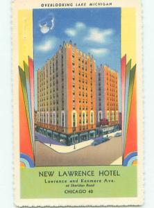 Linen NEW LAWRENCE HOTEL Chicago Illinois IL W5309