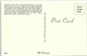 Vintage Hannibal Missouri Cave Tom Sawyer Mark Twain Unposted Postcard 7-84