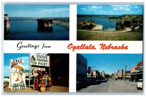 Ogallala Nebraska NE Postcard Greetings Multiview c1950's Unposted Vintage