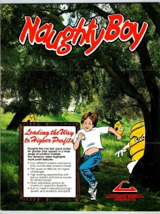 Naughty Boy Arcade Flyer Original Promo Video Game Retro Art Foldout 1982