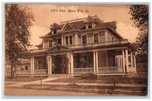 Sioux City Iowa IA Postcard Elks Club Exterior View Building 1908 Vintage Posted