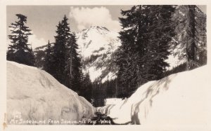 Washington Mount Snoqualmie From Snoqualmie Pass In Winter 1947 Real Photo