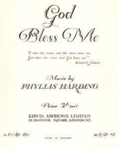 God Bless Me Phyllis Harding Rare Olde Sheet Music