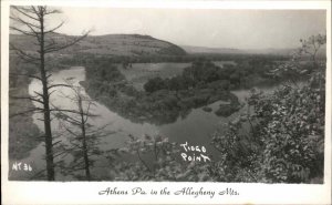 Athens Pennsylvania PA Tiogo Point Allegheny Mts Real Photo Vintage Postcard