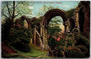 Ruins Of St John's Priory Chester England Church Parish Entrance Postcard