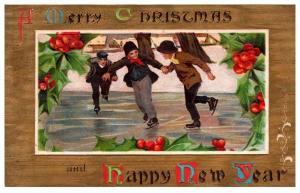 Christmas  , children skating