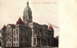 Vintage Postcard 1906 Courthouse Building Historic Landmark Waterloo Iowa IA