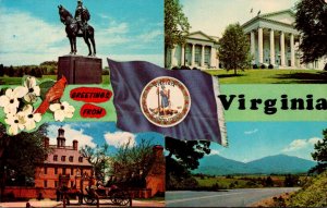 Virginia Greetings From The Old Dominion State With State Flag and More