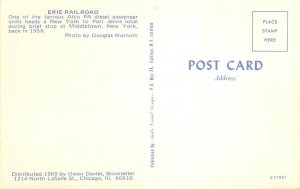 ERIE RAILROAD Alco PA Diesel Train Depot Middletown, NY 1969 Vintage Postcard