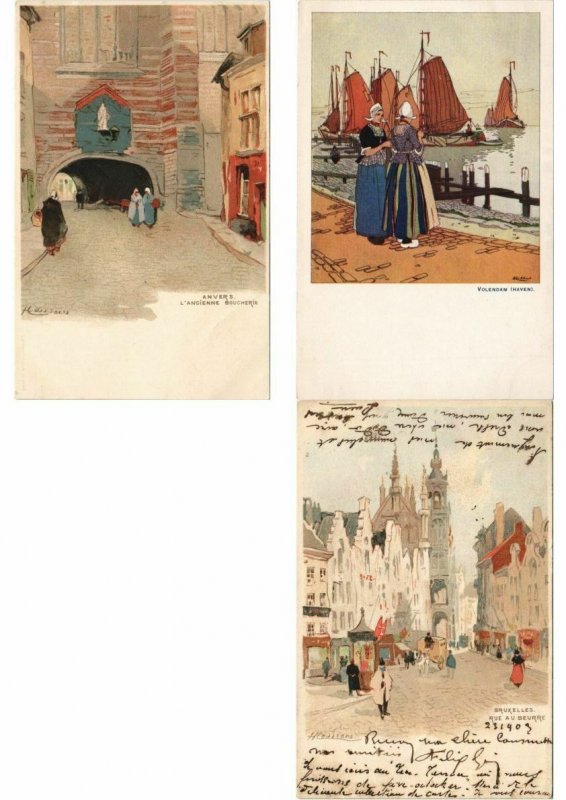 CPA CASSIERS H. ARTIST SIGNED, MOSTLY BELGIUM NETHERLANDS 100x Postcards (L3191)