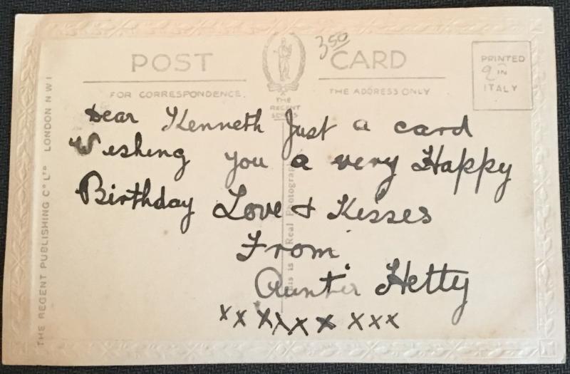 Postcard Unused w/writing on back Happy Birthday Glossy Young girl  LB
