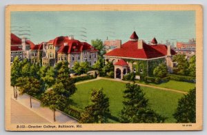 Baltimore MD Maryland Goucher College 1941 to Sedan Kansas Postcard I26