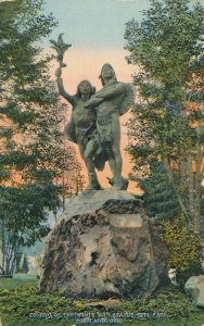 City Park, Portland, Oregon - Coming of White Man Statue - pm 1915 - DB