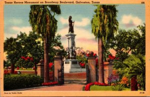 Texas Galveston Texas Heroes Monument On Broadway Boulevard