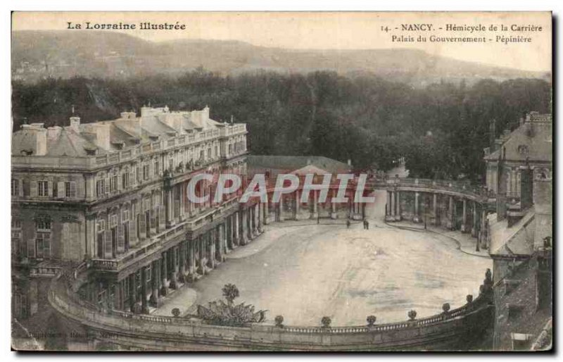 Old Postcard Nancy Hemicycle of La Carriere Palace nursery Government