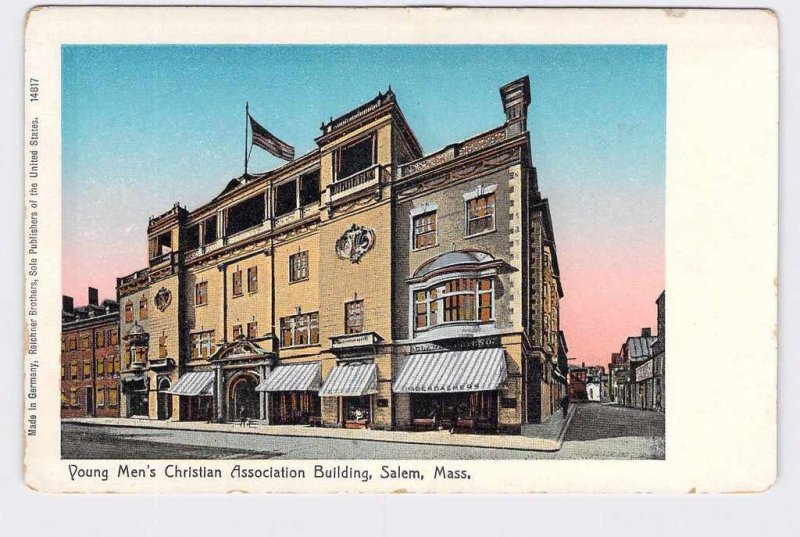 PPC POSTCARD MASSACHUSETTS SALEM Y.M.C.A. EXTERIOR VIEW UNDIVIDED BACK FOIL