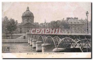 Old Postcard The Pont Des Arts Paris and & # 39Institut