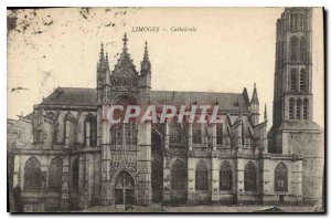 Old Postcard Limoges Cathedral