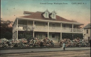 Cape May New Jersey NJ Colonial Cottage Hand Colored c1910 Vintage Postcard