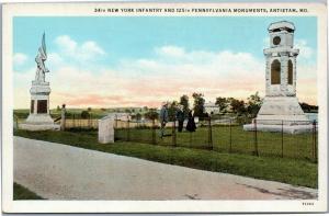 Antietam Maryland 34th New York Infantry and 125th Pennsylvania Monuments