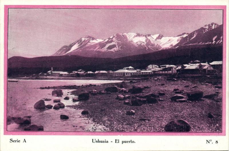 argentina TIERRA DEL FUEGO Ushuaia El Puerto 1920s Postcard