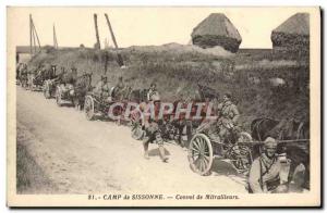 Old Postcard Militaria Camp of Sissonne onvoi gunners