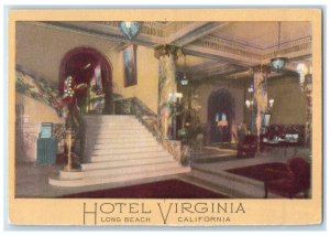 c1910 Hotel Virginia Interior Stairs Long Beach California CA Vintage Postcard