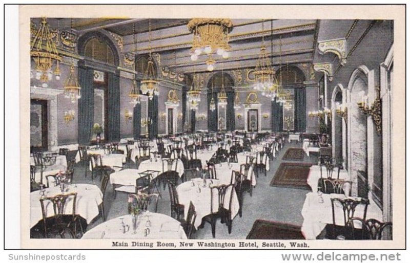 Interior Main Dining Room New Washington Hotel Seattle Washington