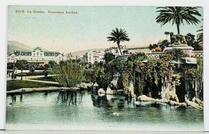 NICE La Grotte. Nouveaux Jardins c1900 Postcard J12