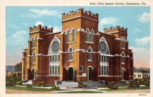 H25/ Kissimmee Florida Postcard c40s First Baptist Church Building