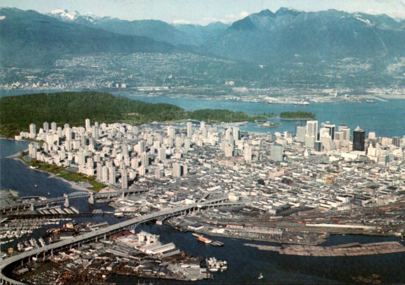 Canada Vancouver Aerial View Of Downtown