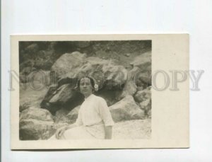 472083 Woman SUMMER White Dress Mountaineering Vintage REAL PHOTO