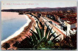 Vtg France Nice Panorama Pris Du Chateau Castle View 1910s Postcard