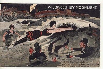 NJ   WILDWOOD -- by Moonlight, Fantasy, Bathing Beauty, D...