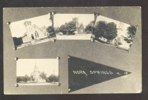 RPPC NORA SPRINGS IOWA CHURCH VULTI VIEW VINTAGE 1910 REAL PHOTO POSTCARD